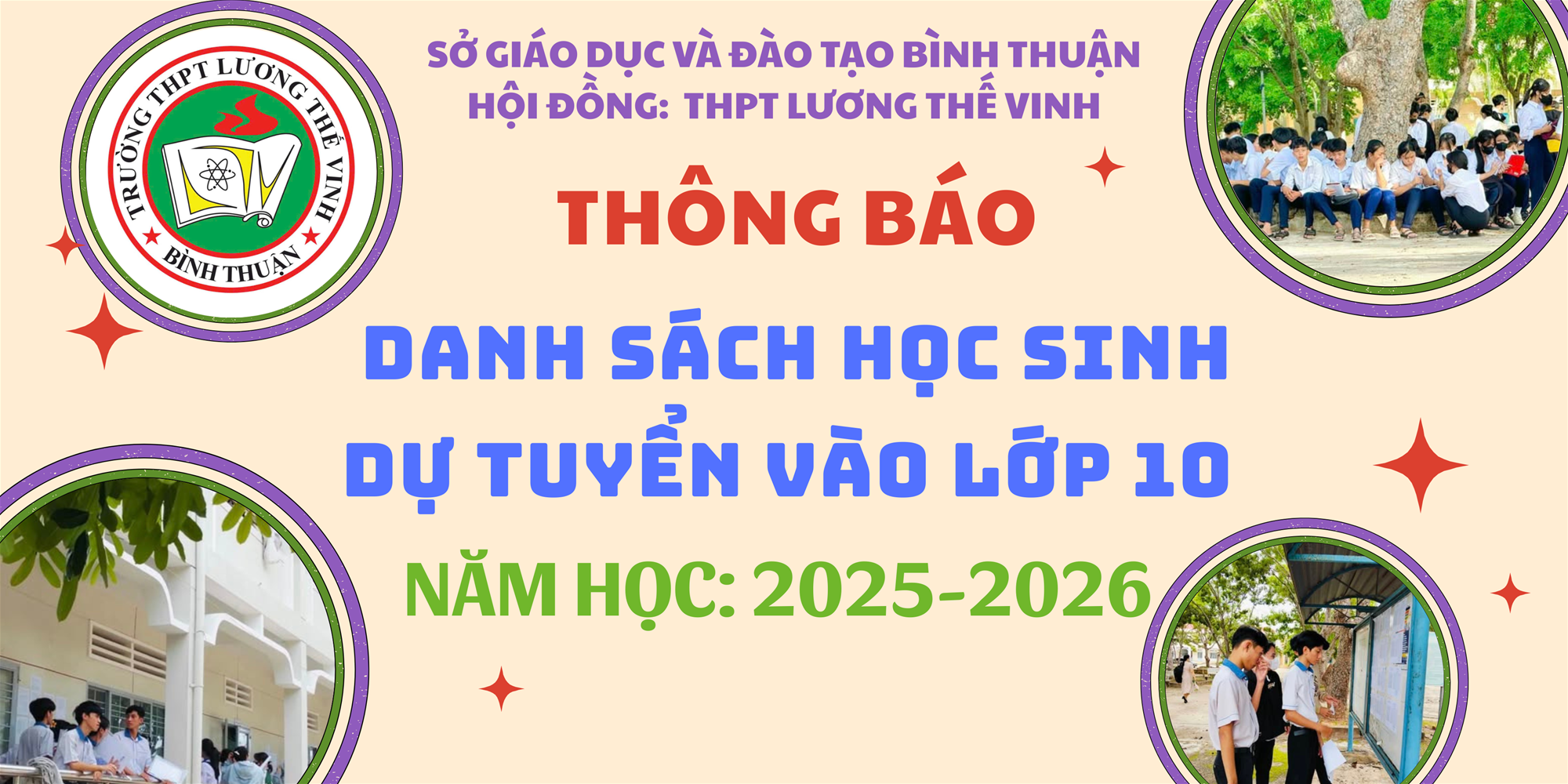 Danh sách học sinh dự tuyển vào lớp 10 THTP năm học 2025-2026 tại Hội đồng thi: THPT Lương Thế Vinh